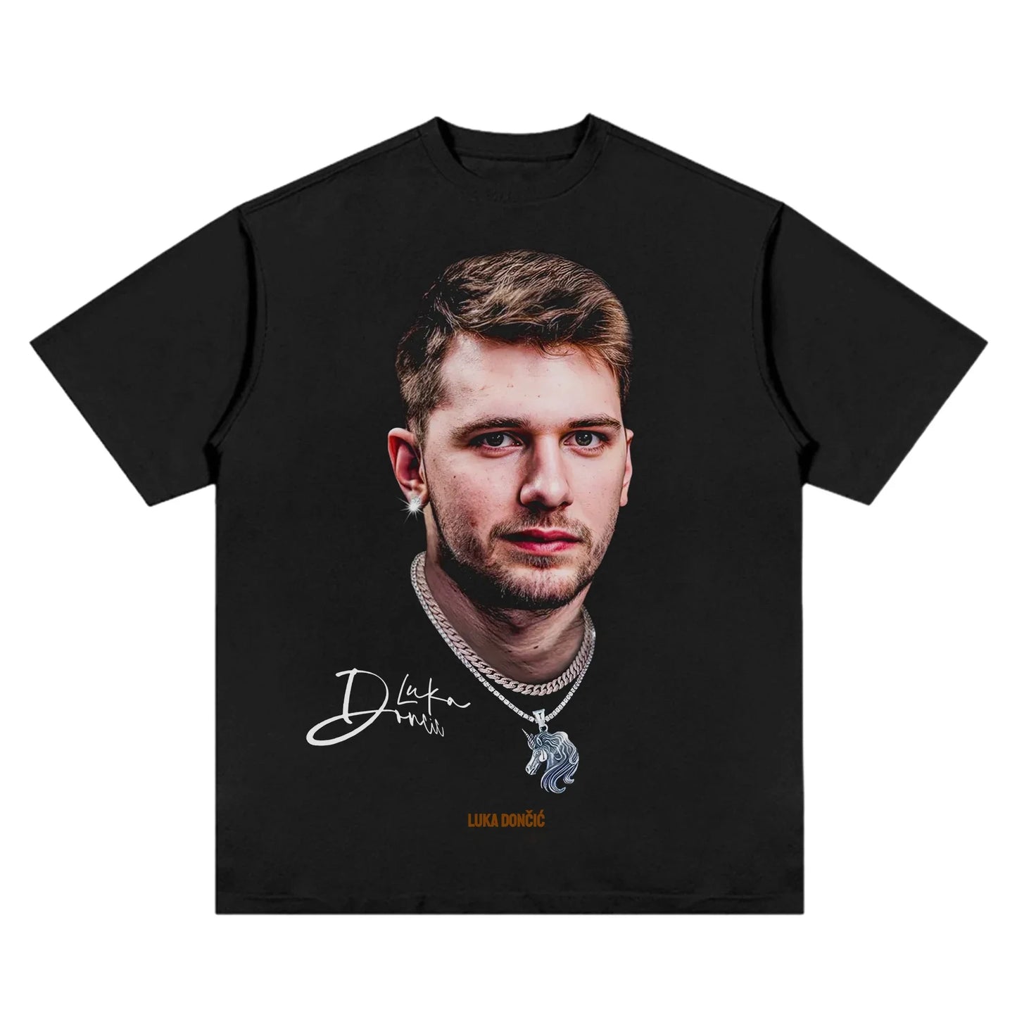 American Professional Basketball Star Pattern Printed T-shirt Trend Casual Loose 100% Cotton Round Neck Short-sleeved T-shirt