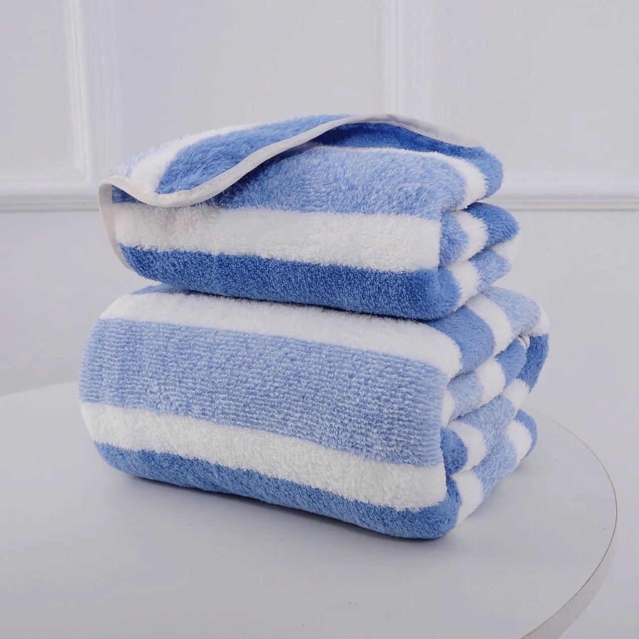 Striped Pattern Towel Set Soft Face Towel Bath Towel Quick Drying Absorbent Towels For Bathroom