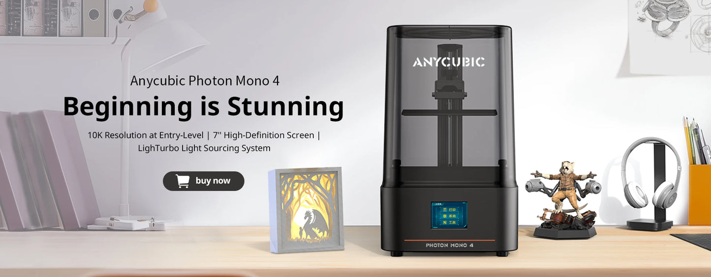 ANYCUBIC Photon Mono 4 Ultra V2 LCD 3D Printer 7" 10K UV Resin Printers High Speed 3D Printing Build Volume Size 153.4x87x165mm