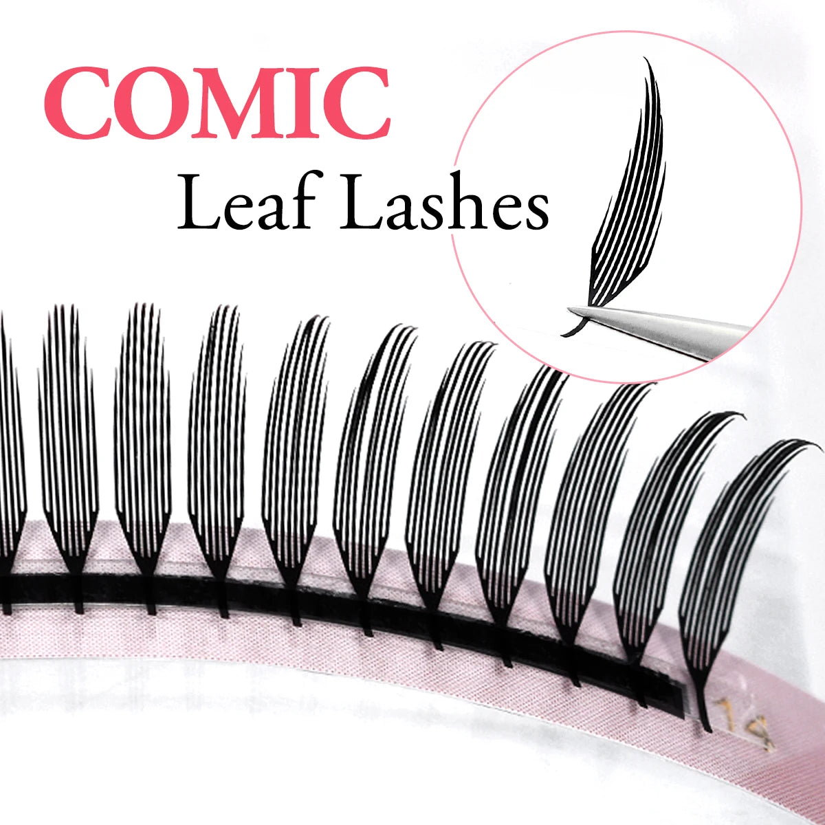 ARISON Comic Leaf Lashes Plume Spire Premade Fan Eyelash Extensions Automatic Flowering Individual Volume False Lashes