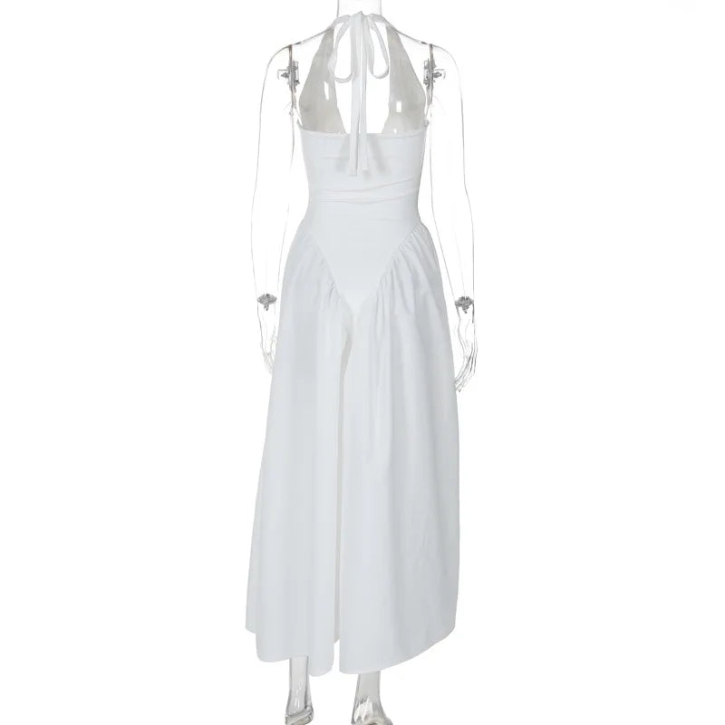 Ladies Summer Evening Party New Fashion Dress Women Sleeveless Backless V-Neck Sexy Birthday Long Dresses 2025 Woman Streetwear