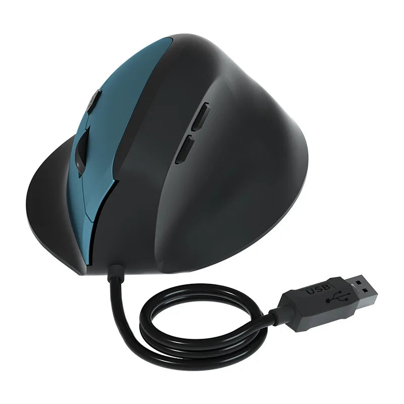 Wired Vertical Mouse Low Noise Button Ergonomics Design 3600 DPI Adjustable With Finger Support Mause Office Use Or Play Game