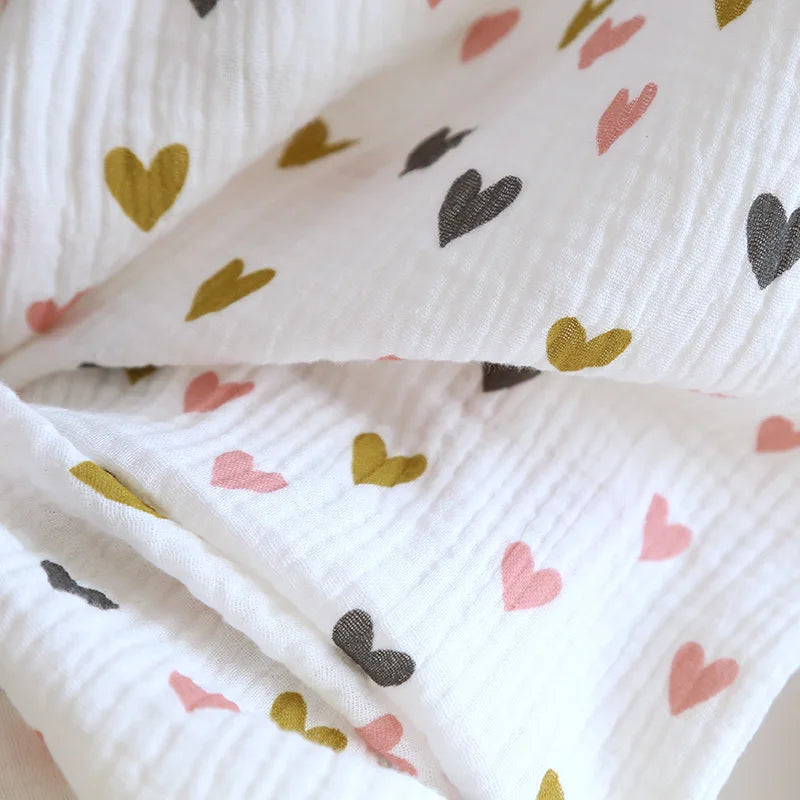 Small Love Heart Printed Cotton Pajamas for Women Three Piece Set Spring and Summer Short Sleeved Shorts Homewear Long Pants Set