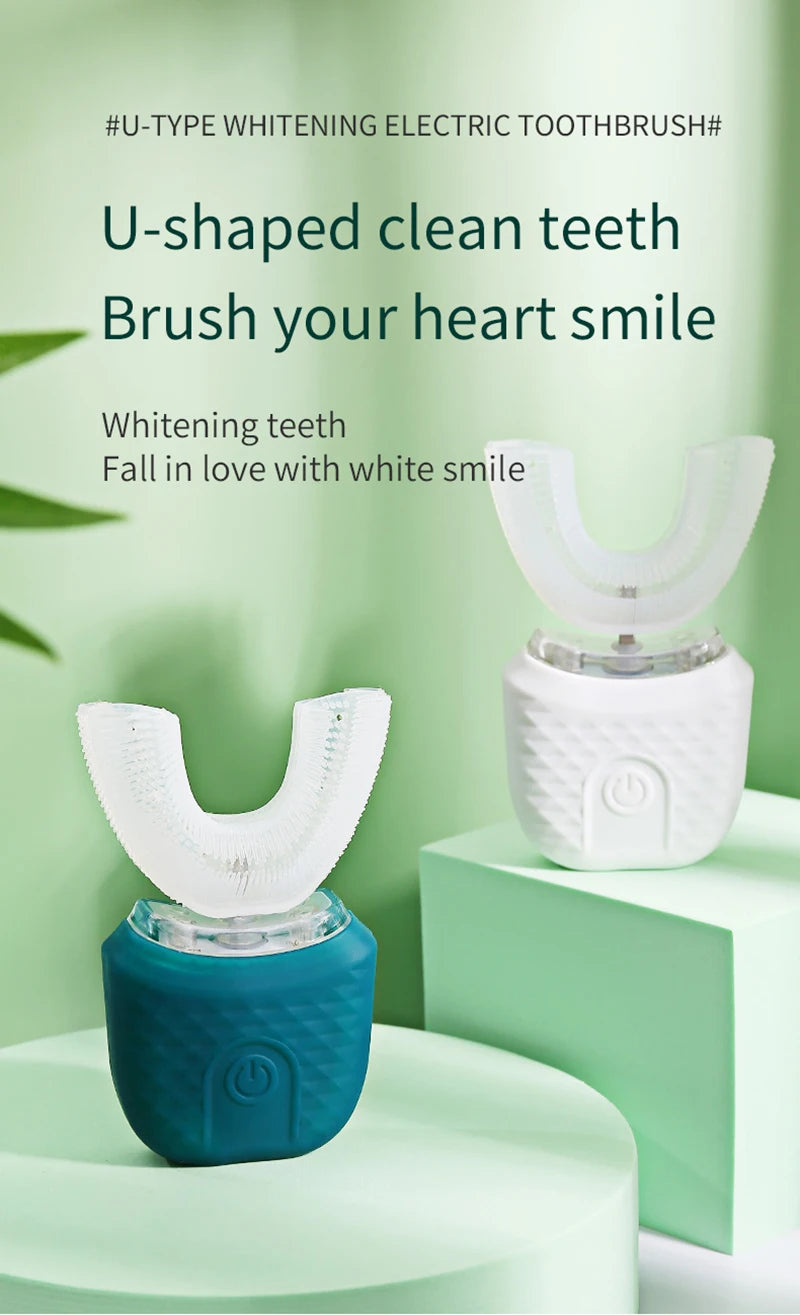 New Rechargeable Smart U-Shape Soft Ultrasonic Waterproof Wireless Toothbrush Set Travel Electric Toothbrush