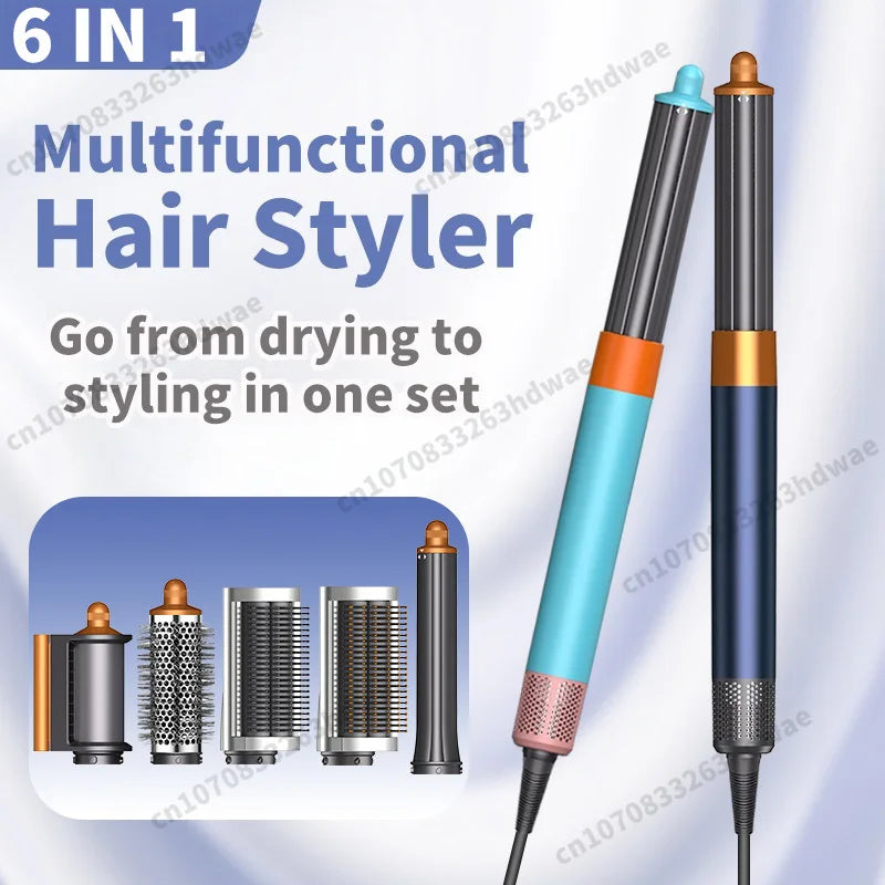 6 IN 1 High-Speed Hot Air Styler,1300W Power Hair Dryer Brush,Negative Ions Multi Styler for Straight,Wavy,Curly,and Coily Hair