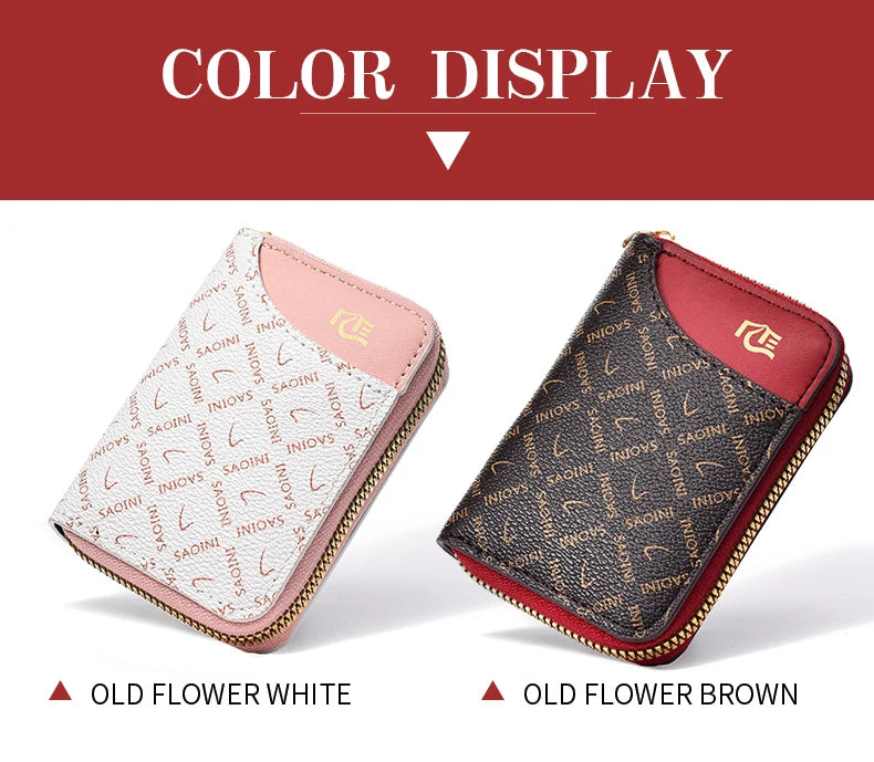 New Women's Small Wallet Premium Sense Personality Lady Credit Card Holder Fashion Multi-Slot Zipper Credit Card Wallet Women's