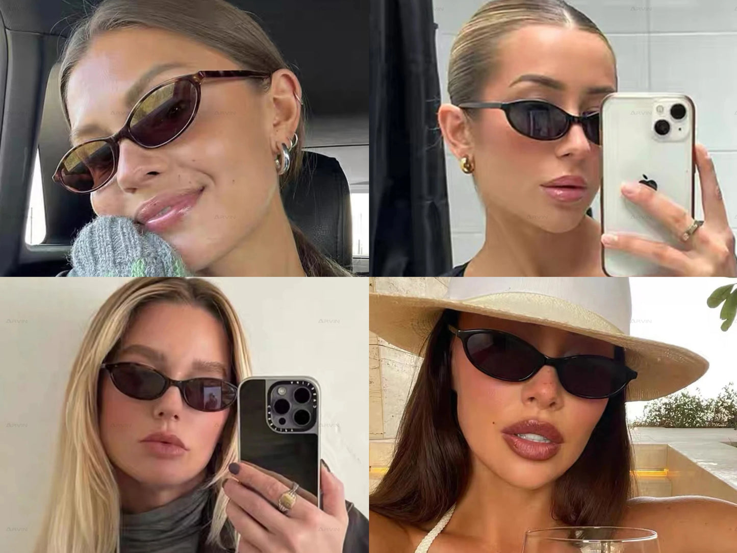2024 Women's Leopard Brown Sunglasses Fashion Brand Small Frame Sun Glasses Ladies Retro Oval Eyewear Shade Oculus De Sol