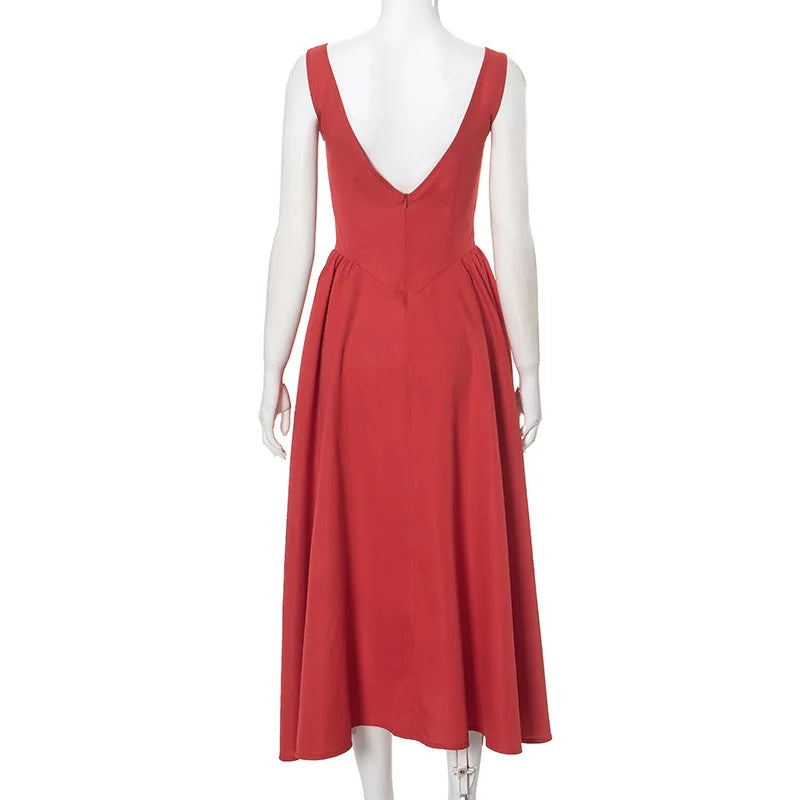 Ladies Summer Zipper New Fashion Evening Birthday Party Dress Women Sleeveless Backless Bodycon Maxi Dress Clubwear Fall Outfits