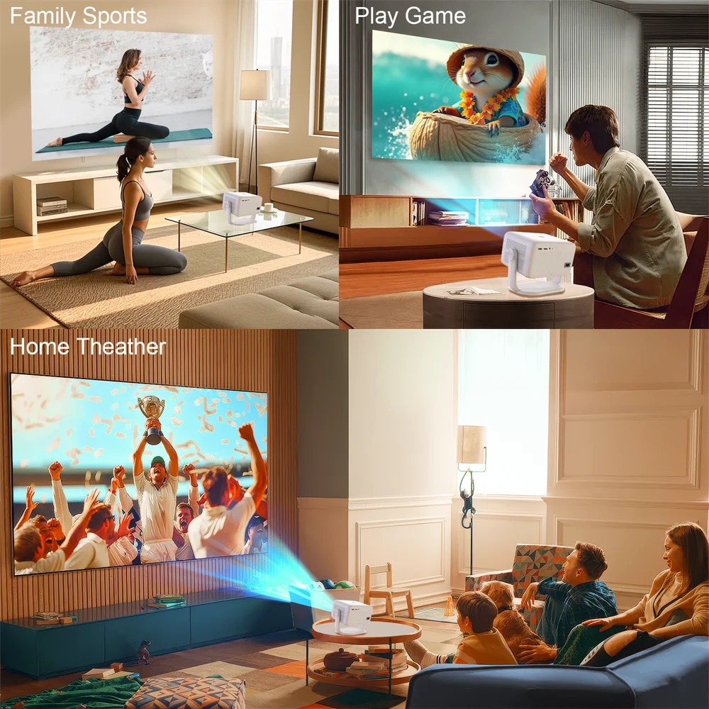 Velec Netflix Certification Projector Android 13 4K Native 1080P 650ANSI With Auto Focus Wifi6 BT5.2 360° Home Outdoor Projector