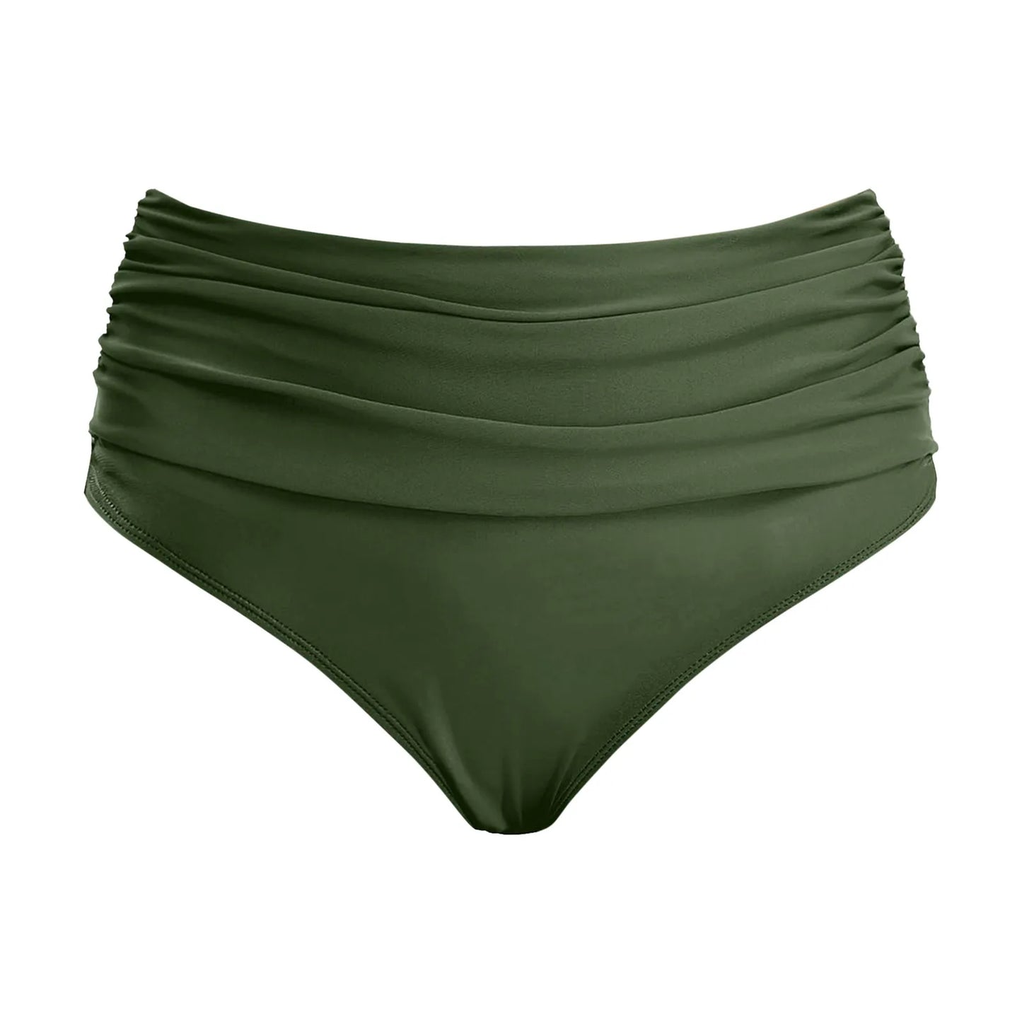 Women Plus Size High Waist Bikini Bottoms Swim Briefs Beach Shorts Ruched Bottom High Cut Swim Bottom Full Coverage Underwear