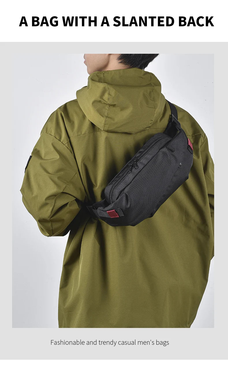 Men's Chest Bag Minimalist Outdoor Sports Waist Pack Oxford Cloth Large Capacity Mobile Phone Bag Fashion Oblique Shoulder Chest