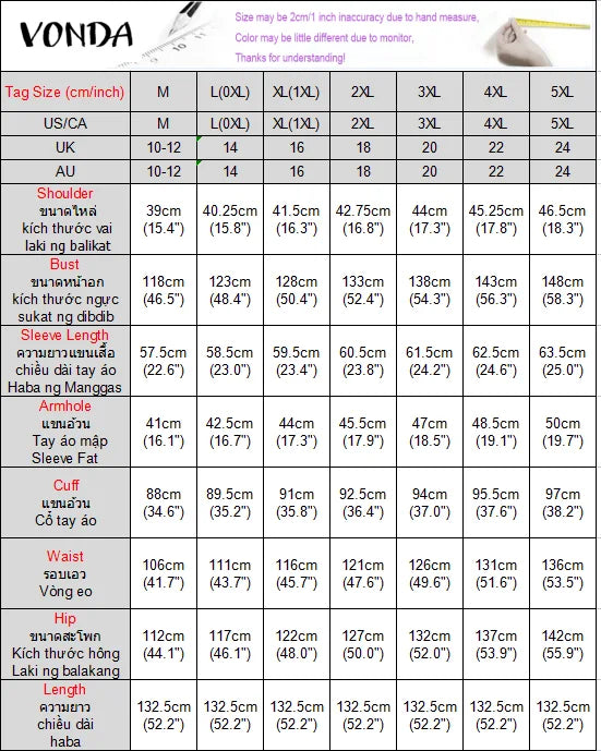 Women Autumn Long Maxi Dress VONDA Long Flare Sleeve Bohemian Printed Vestidos 2024 Vintage Casual Loose Oversized Sundress Robe
