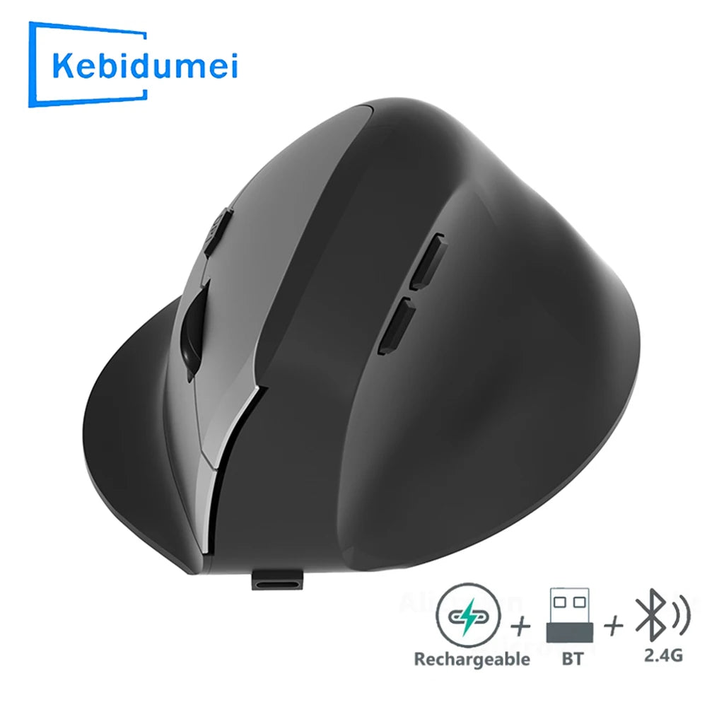 Vertical Mouse Ergonomic 2.4GHz Wireless Optical Mice Bluetooth 5.2 DPI 800/1200/1600 6 Buttons for Laptop PC Computer Desktop