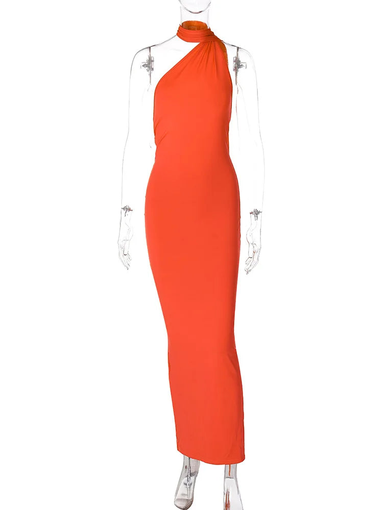 Ladies Summer Elegant Evening Party Dress For Women Sleeveless Backless Halter Sexy Long Dresses Woman Clothes Birthday Clubwear