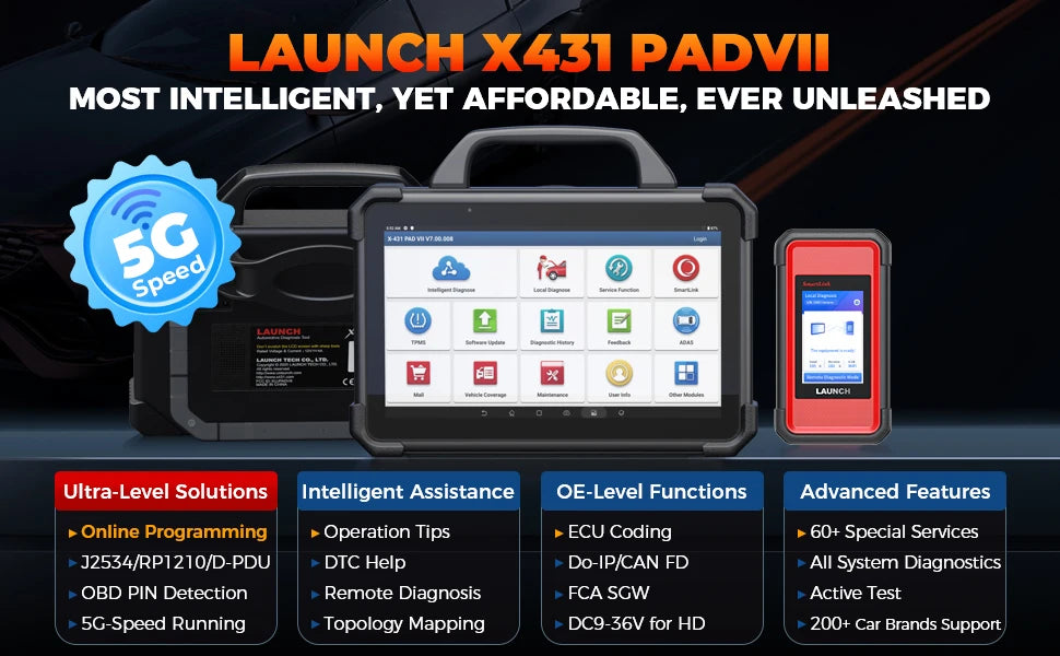 New LAUNCH X431 PAD 7 & X-PROG3 Set Automotive Diagnostic Tool PADVII All Key Lost Key Programmer Immobilizer