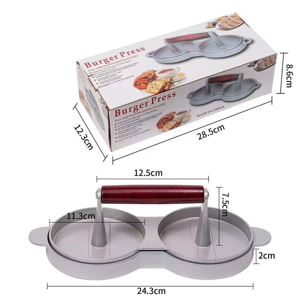 Burger Press Non-Stick Hamburger Patty Maker with Wax Paper Aluminum Burger Maker for Kitchen BBQ Grill