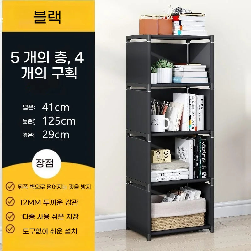Simple Bookshelf Multi Layer Easy Assembly Diy Wardrobe Bookshelf Plastic Square Storage Rack Living Room Study Room Bedroom