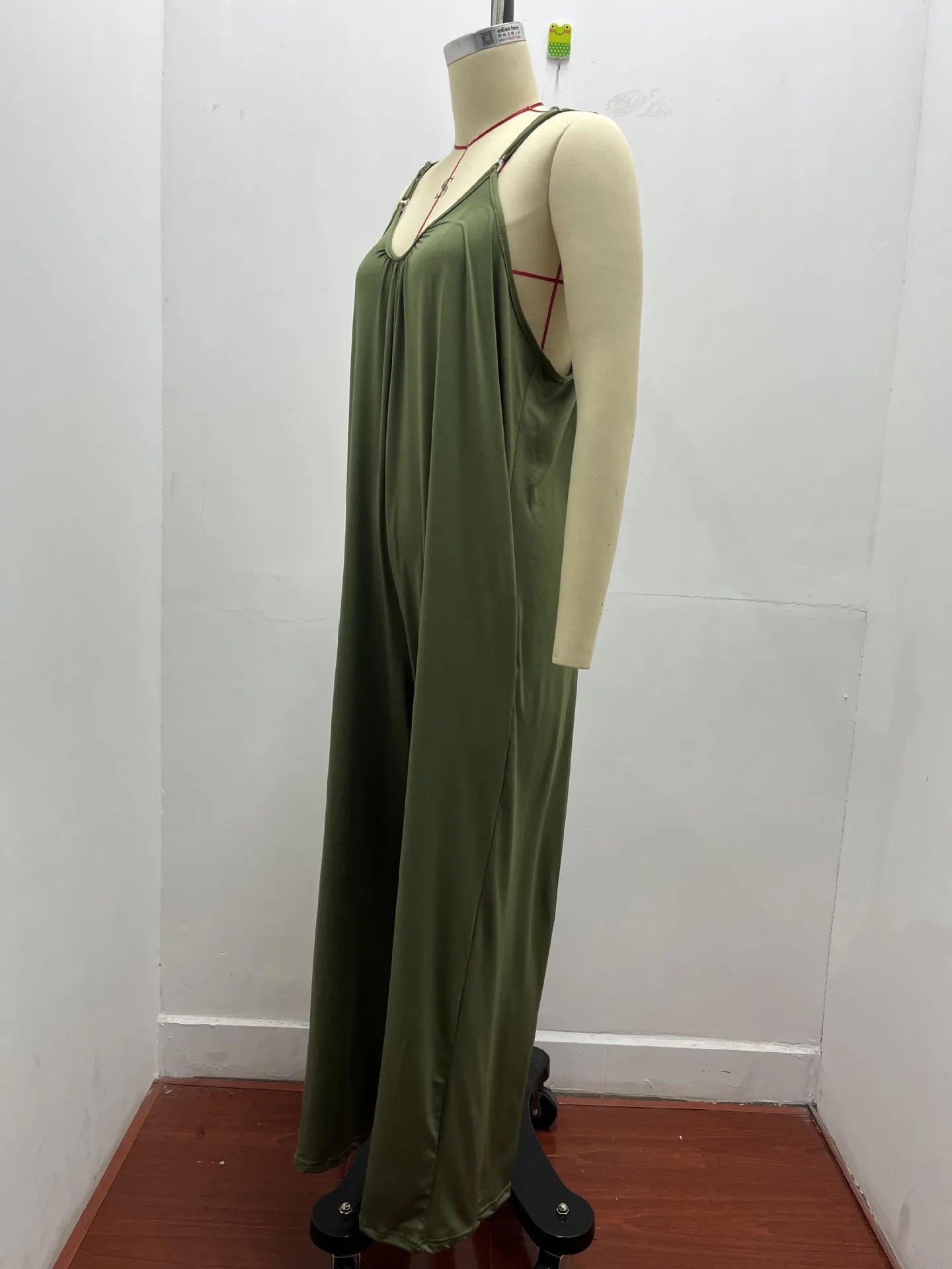 European and American Suspender Women's 2023 Summer New Foreign Trade Tolid Color Pocket Casual Jumpsuit