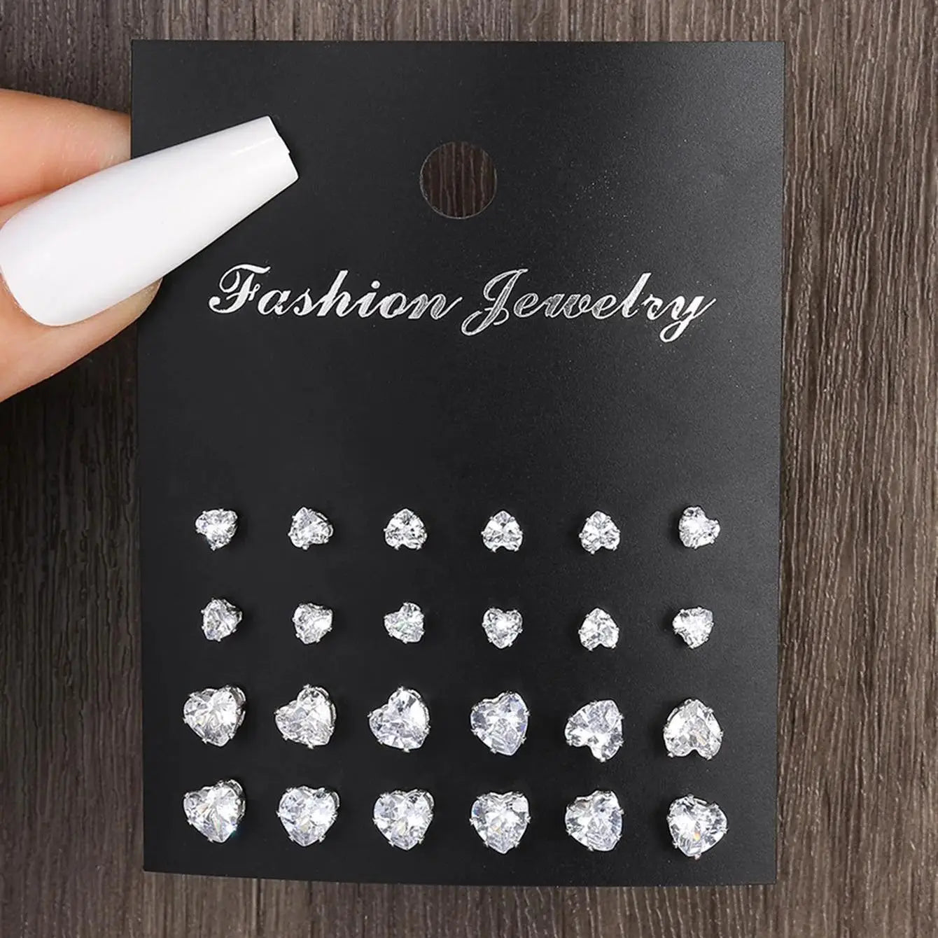 12pairs Fashionable Minimalist Cubic Zirconia Sparkly Earrings,Suitable For Holidays, Parties, Dates, Gifts, Everyday Wear