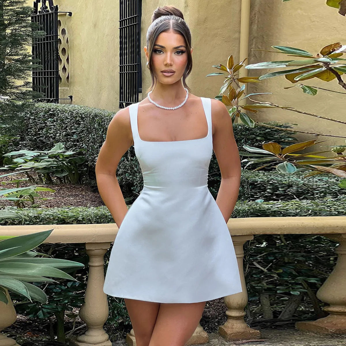Ladies Summer Fashion Evening Party Dress Women Sleeveless Backless Bodycon Mini Dresses Woman Clothes Birthday Clubwear 2025