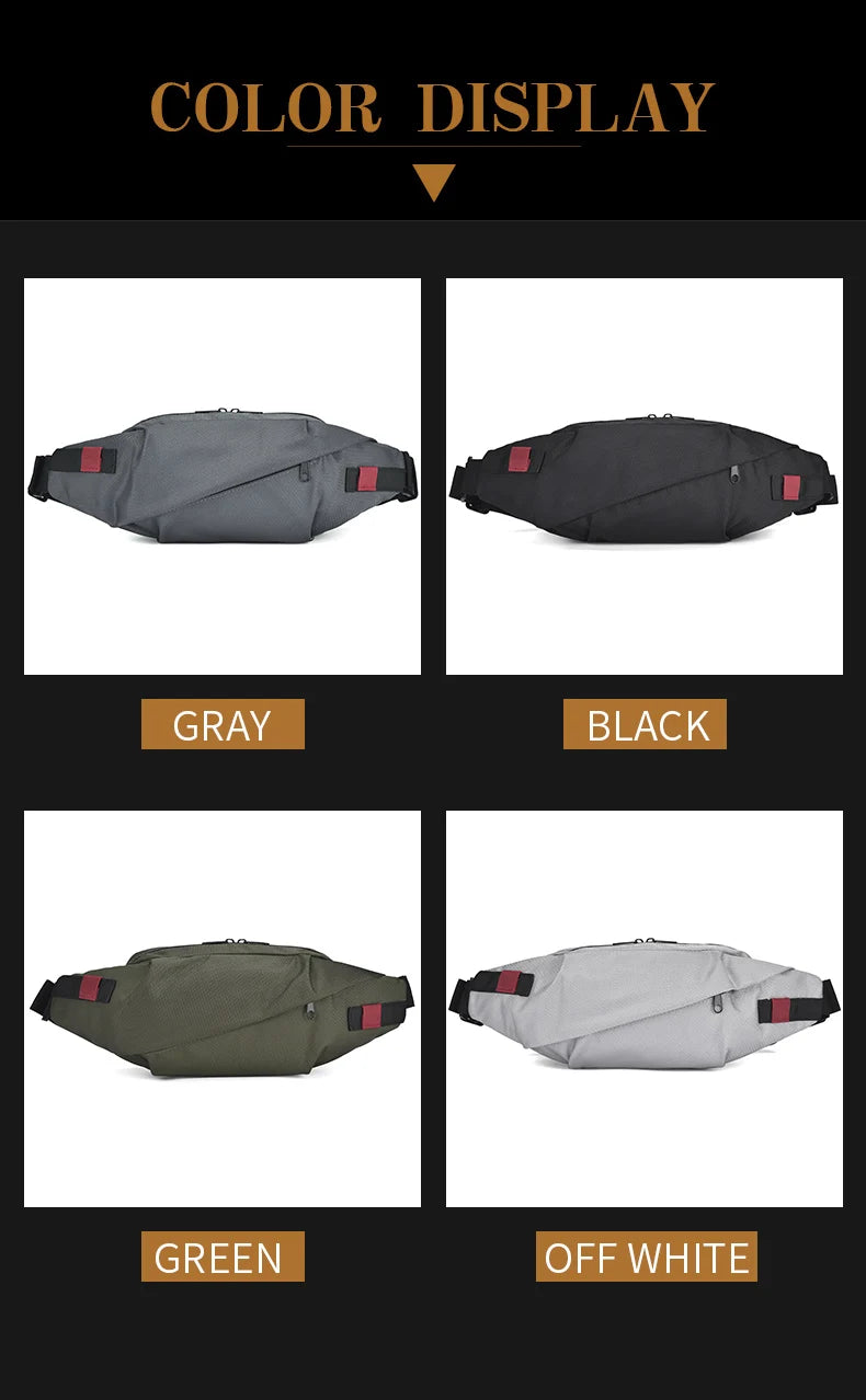 Men's Chest Bag Minimalist Outdoor Sports Waist Pack Oxford Cloth Large Capacity Mobile Phone Bag Fashion Oblique Shoulder Chest