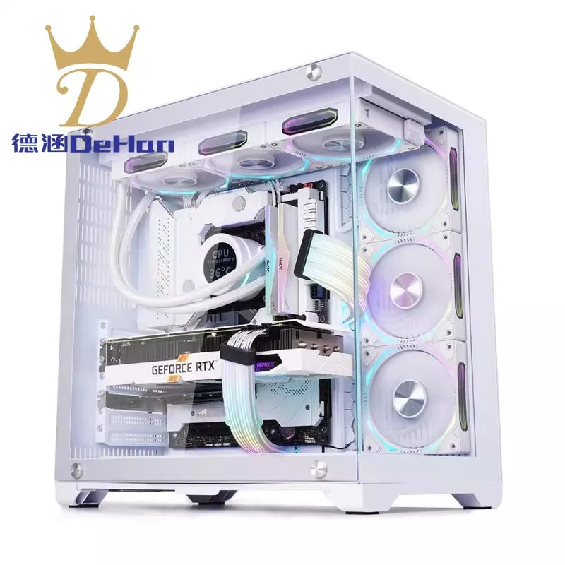 Suitable for Lonely Brave Full-side Transparent White Sea View Room MATX ITX Computer Case 240/360 Water Cooling