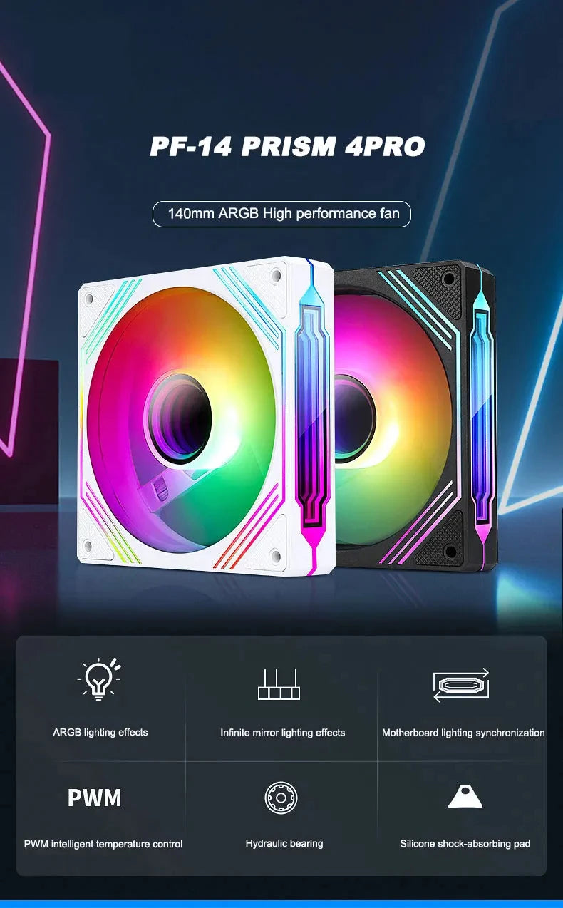 UPSIREN PF-14 Prism 4PRO chassis fan 14cm ARGB high-performance cooling fan radiator