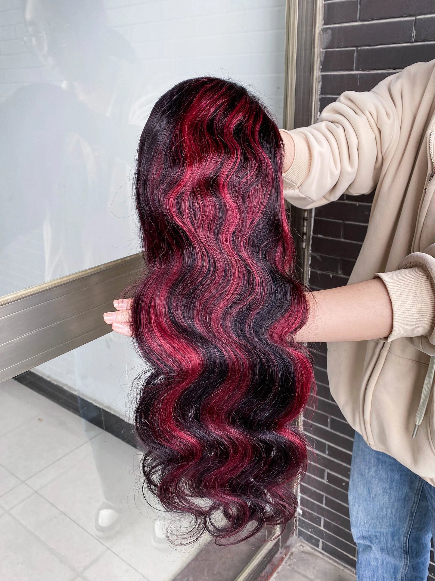 1b/99j Burgundy Highlight Body Wave 13x4 HD Lace Front Human Hair Wig Brazilian 30 32 Inch Colored 13x6 Lace Frontal Wigs 200%