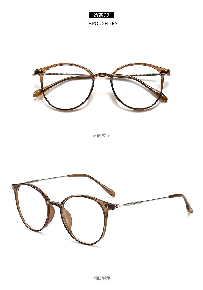 2021 New unisex round polygon glasses for men women metal frame glasses plain glasses Nearsighted Eyewear Glasses -1.0 -2.5 -2