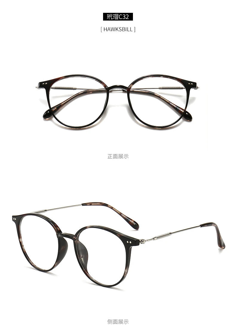 2021 New unisex round polygon glasses for men women metal frame glasses plain glasses Nearsighted Eyewear Glasses -1.0 -2.5 -2