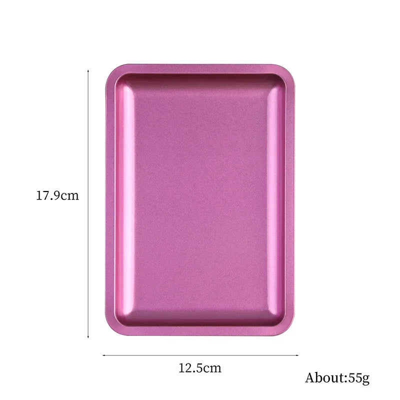 Stainless Steel Cosmetic Storage Tray Manicure Nail Art Plate Tweezers Clippers Pen Container Square False Nails Dish Tools