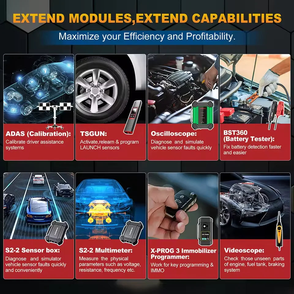 2025 LAUNCH X431 PRO ELITE 8 inches ECU Coding Active Test CAN FD DOIP all system Car diagnostic tools 31 Resets OBD Scanner