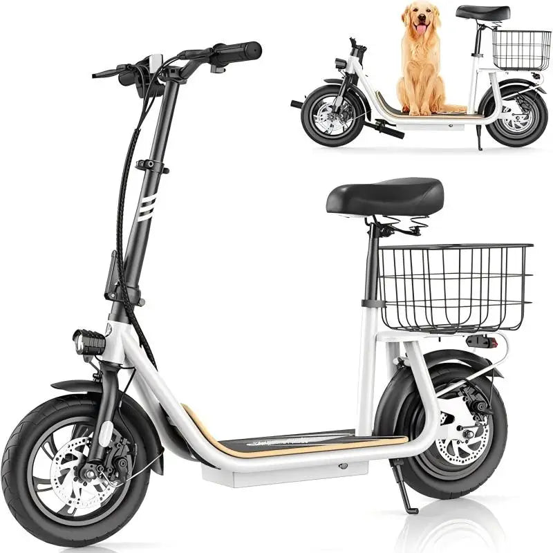 Caroma Electric Scooters for Adults and teens, 500W Peak Motor, 30 Miles Max Range, Foldable Electric Scooter and Detachable Ba