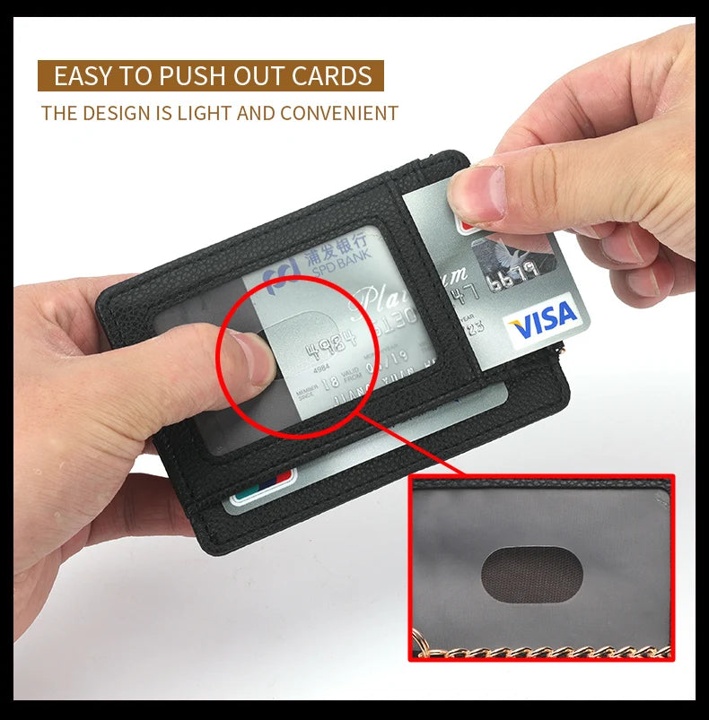 Minimalist And Slender Credit Card Holders And Transparent ID Windows Slim Card Case Wallet Women Men Business Card Cover