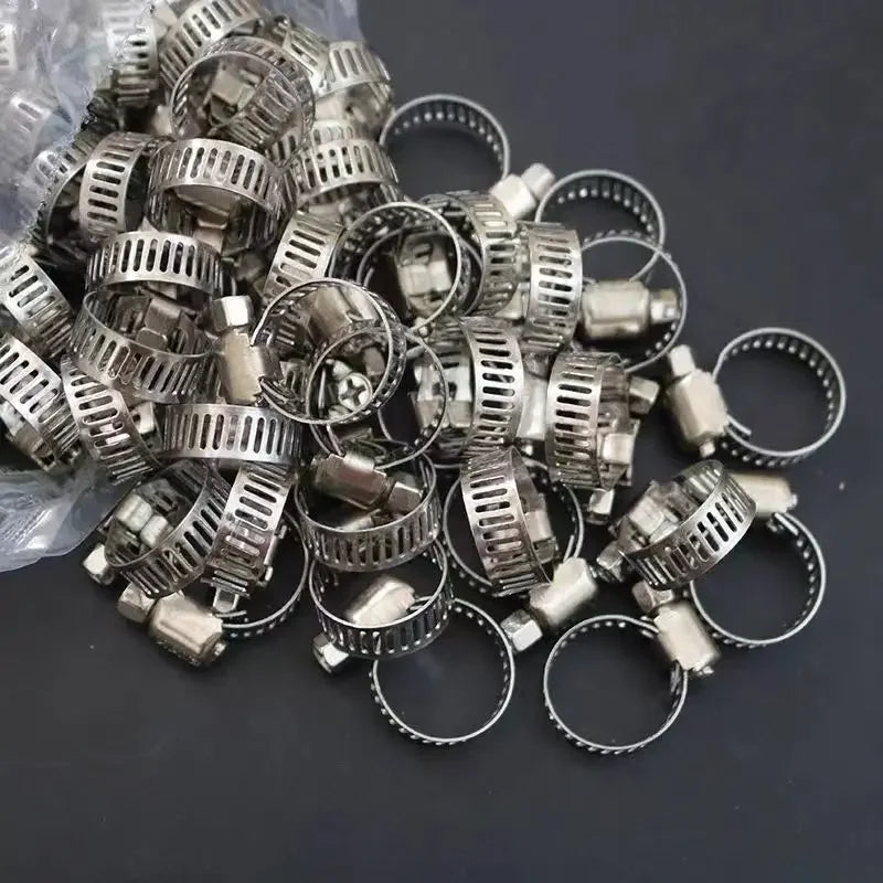 Adjustable Car Fuel Tube Pipe Clamp Stainless Steel Screw Band Hose Clamps Worm Gear Plier Tools Faucet Water Pipes Fasteners
