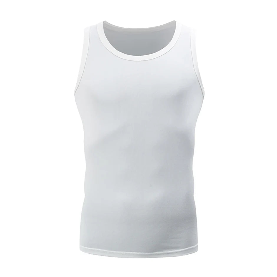 1/3/5 Pcs Men's Solid Color Simple Fashion Fitness Vest Plus Size Youth Sports Physical Education Class Sleeveless T-shirt Tight
