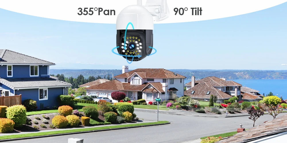 4K IP Camera WiFi 8MP Outdoor Speed Dome Auto Tracking PTZ Cam H.265 1080P Wireless Security Webcam Video Surveillance P2P iCsee