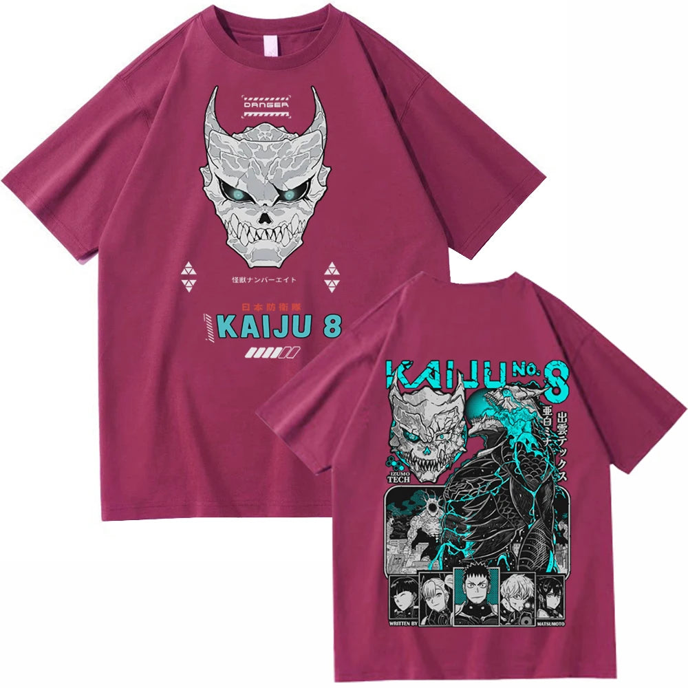 Anime Kaiju No 8 T-shirt Harajuku O-neck Casual Shirt