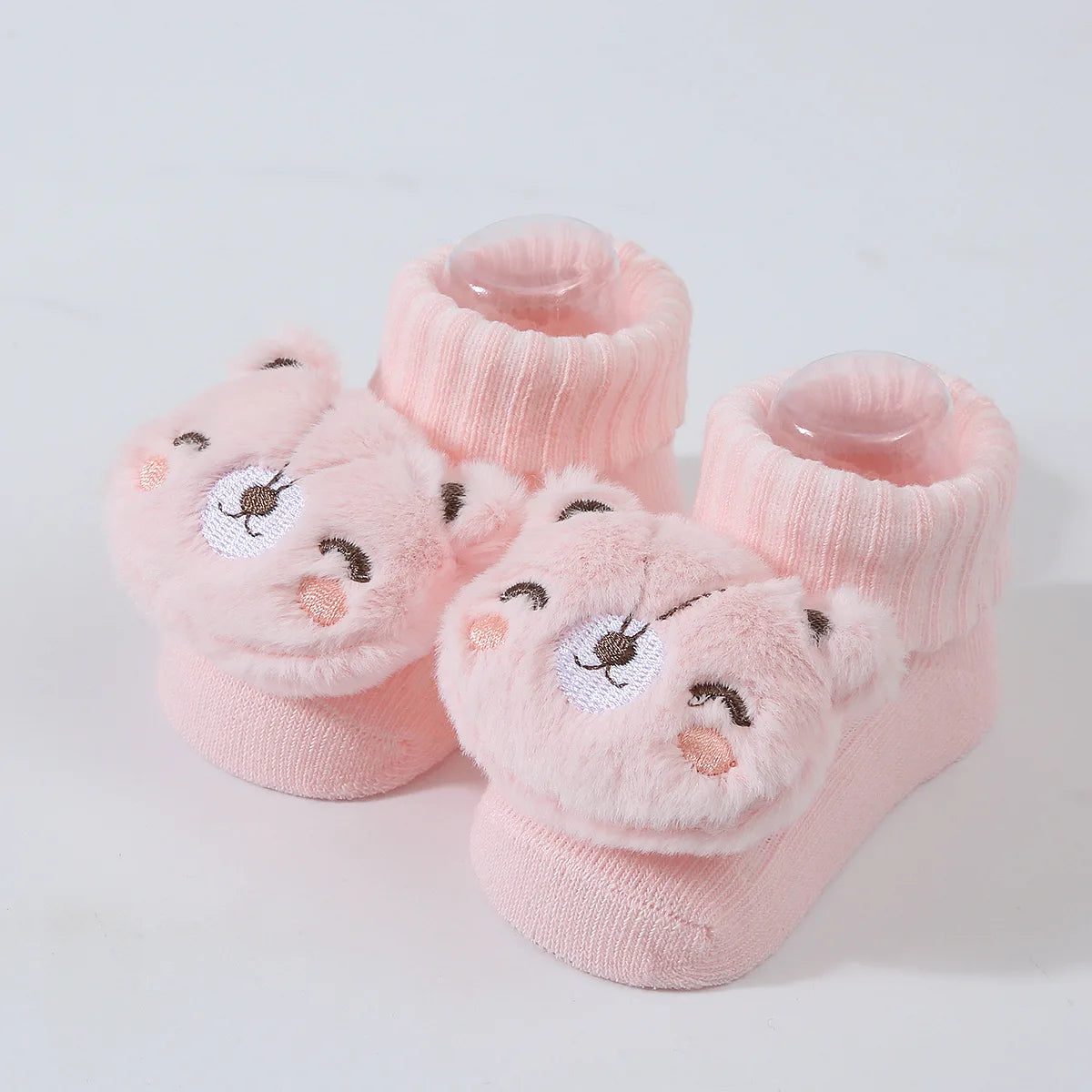 Cute Cartoon Doll Newborn Socks Spring New Baby Soft Solid Prewalker Knitted Sock For Girls Boys Infant Knitting Floor Socks