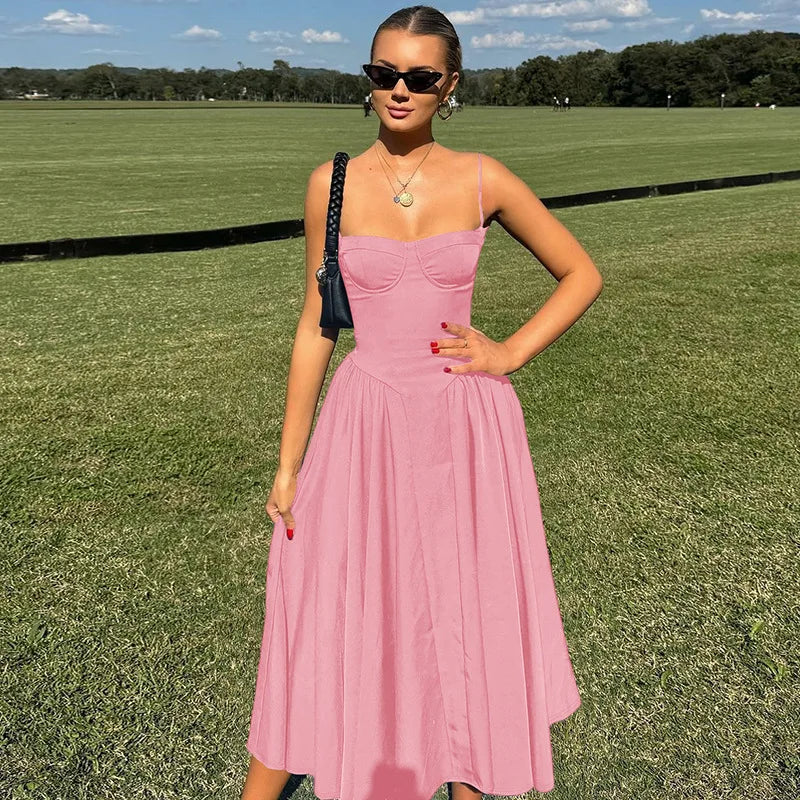 Ladies Elegant Evening Party Fashion Dress Women Sleeveless Backless Bodycon Maxi Dresses Night Club Streetwear Female Outfits