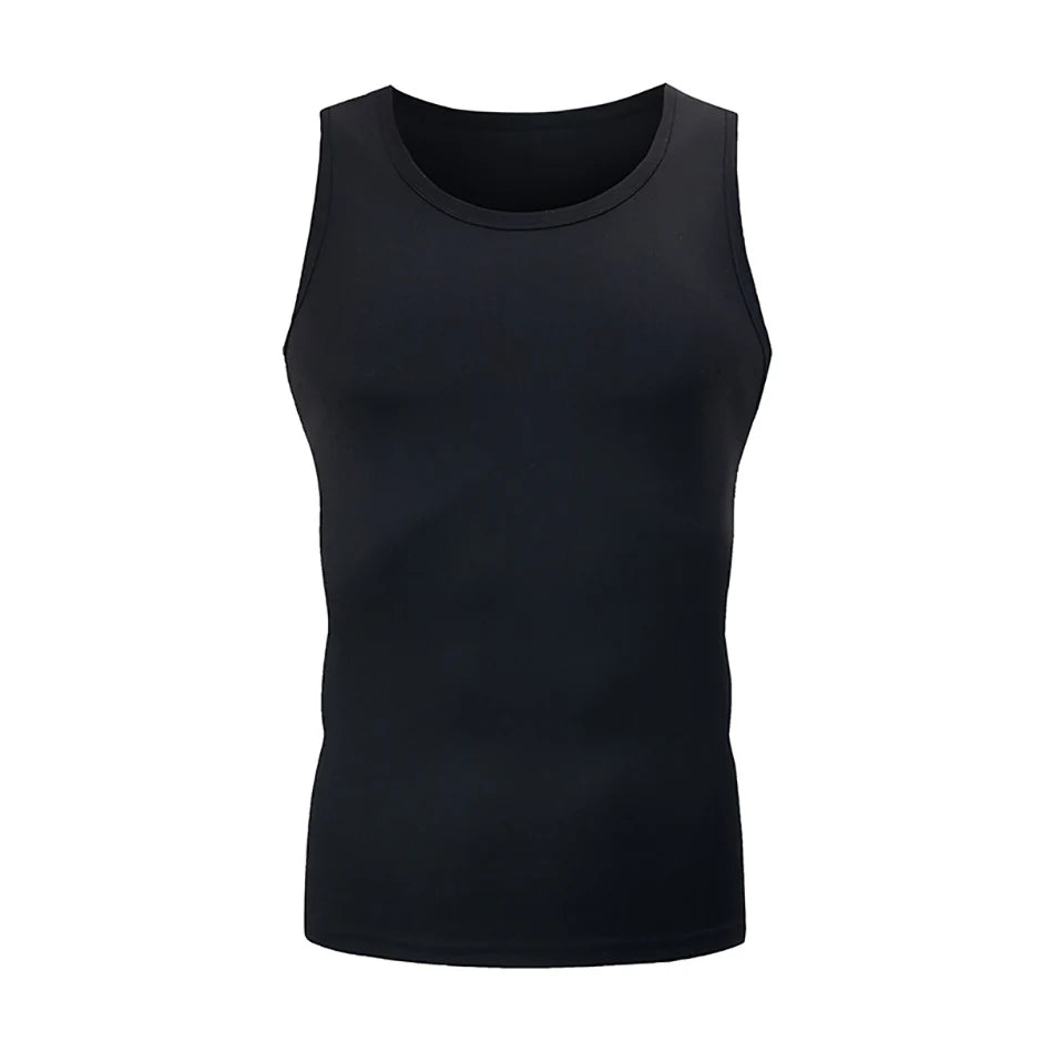 1/3/5 Pcs Men's Solid Color Simple Fashion Fitness Vest Plus Size Youth Sports Physical Education Class Sleeveless T-shirt Tight