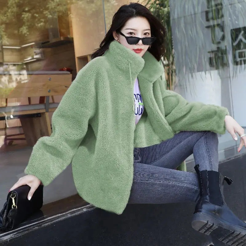 Women Winter Double Coral Fleece Warm Coat