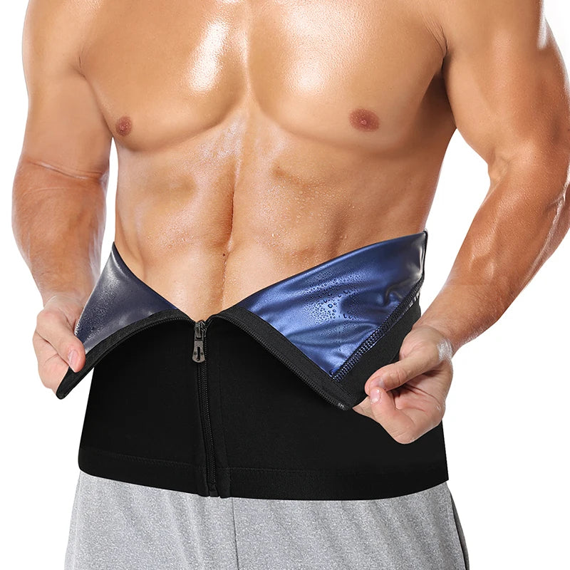 Men Body Shaper Waist Trainer Sauna Belt Workout Slimming Tummy Trimmer Shapewear for Weight Loss Fat Burning Sweat Bands