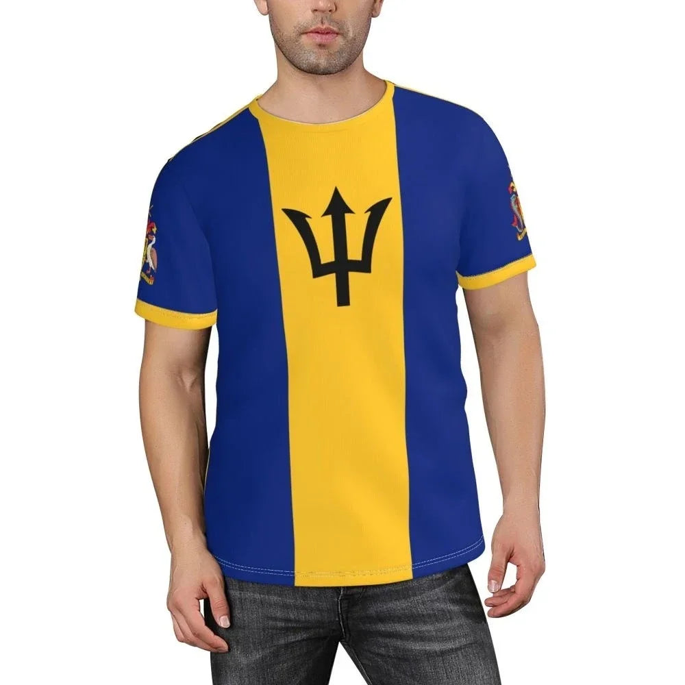 2024 Barbados Flag Badge T shirt Soccer Team Sports Summer Short Sleeved Printed T-shirts Fashion Casual Mens Designer Clothes