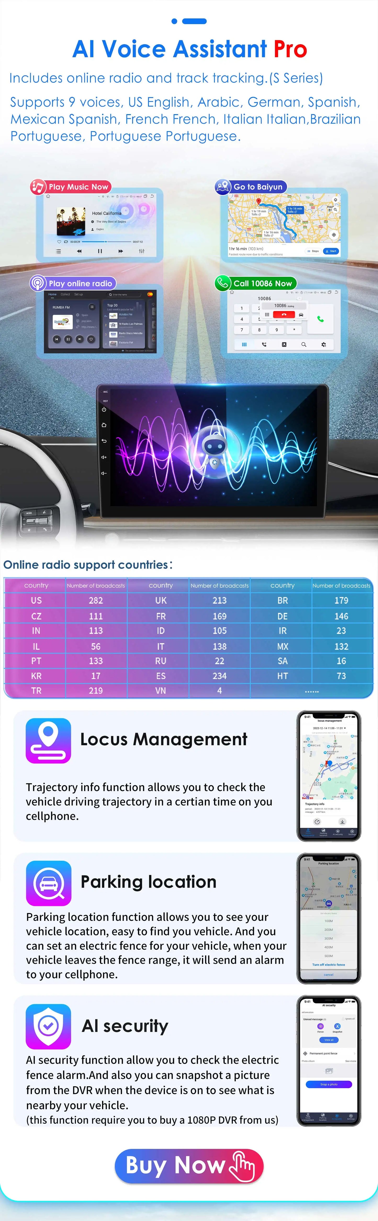 Hzipo AI Voice 10.1" Radio For Honda ACCORD 7 2003 2004 2005 2006 2007 2din Android Auto Carplay 4G Car Multimedia GPS Autoradio