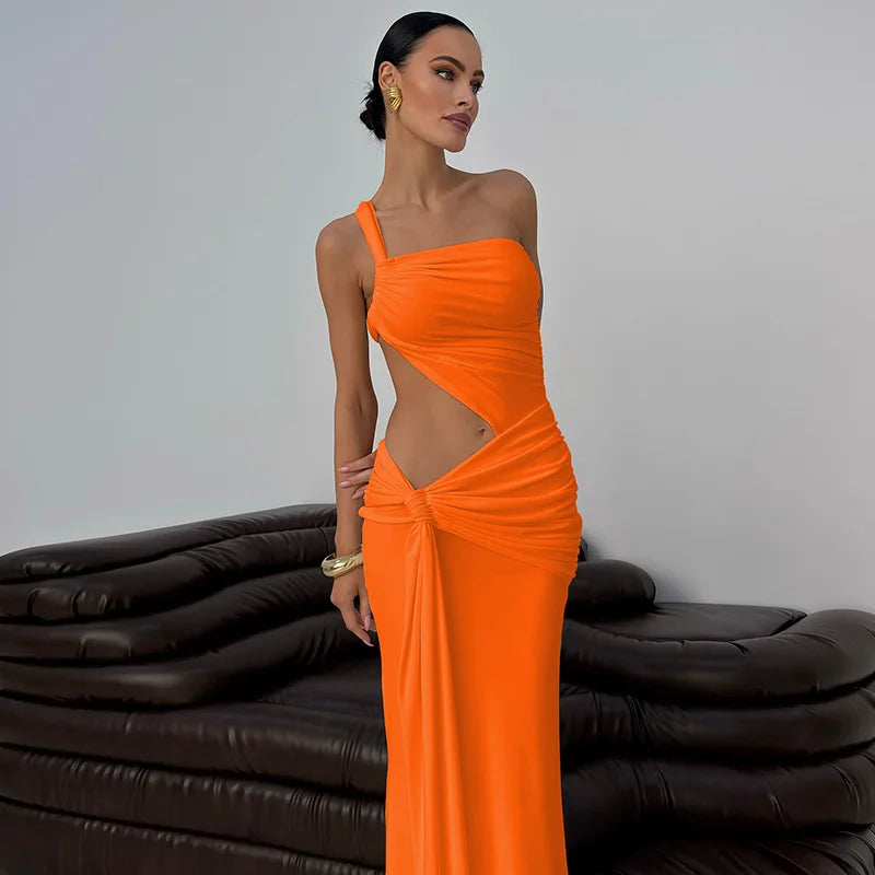 Ladies Summer Elegant Evening Party Dress For Women Sleeveless Backless Hollow Out Sexy Long Dresses Woman Birthday Clubwear