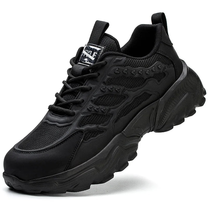 Steel Toe Kevlar-Midsole Safety Shoes Men, Lightweight Breathable Anti-Puncture Anti-Smash Non Slip Industrial Work Boots