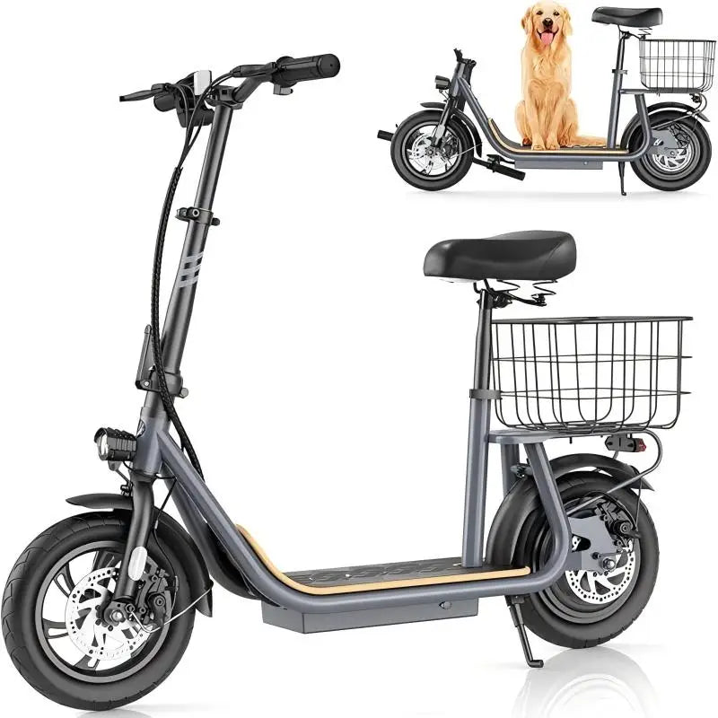 Caroma Electric Scooters for Adults and teens, 500W Peak Motor, 30 Miles Max Range, Foldable Electric Scooter and Detachable Ba
