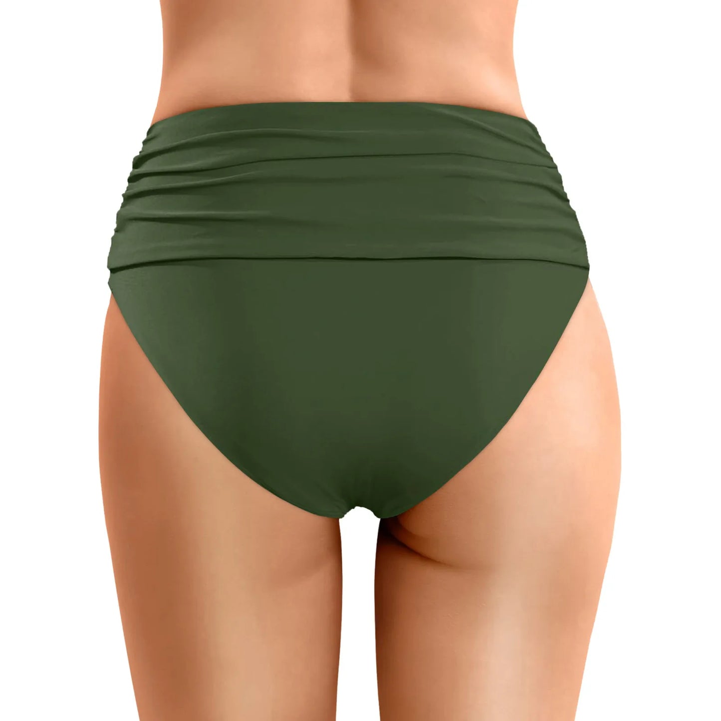 Women Plus Size High Waist Bikini Bottoms Swim Briefs Beach Shorts Ruched Bottom High Cut Swim Bottom Full Coverage Underwear