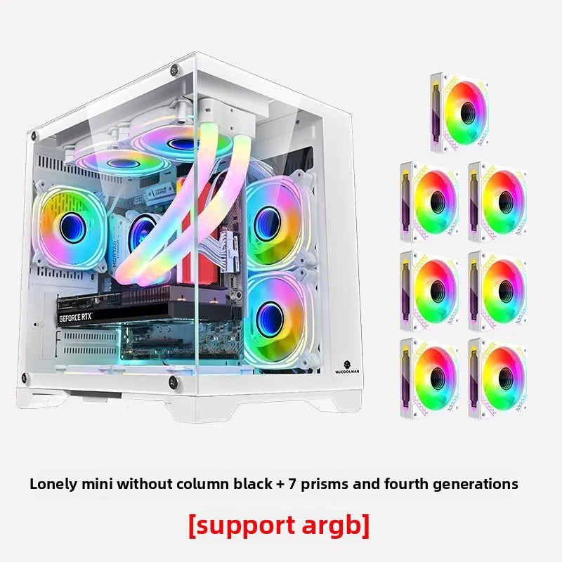 Suitable for Lonely Brave Full-side Transparent White Sea View Room MATX ITX Computer Case 240/360 Water Cooling